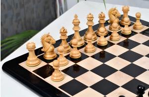 Pions d'échecs de la série Premium CB Bridle, triplement lestés, roi de 4,2 pouces en ébène et buis, au meilleur prix - Product Image 2