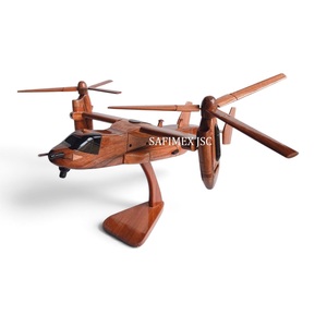 Décoration de table haut de gamme, modèle d'hélicoptère en bois, échelle 1/27, longueur 17-18 pouces, modèle d'avion en bois durable pour la décoration et les souvenirs - Product Image 6
