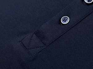 Polo Deportivo para Hombre, Tricolor, con Detalles en Contraste, 2026, Manga Corta, Corte Entallado, Azul Marino y Blanco, Prenda Deportiva Profesional - Product Image 3