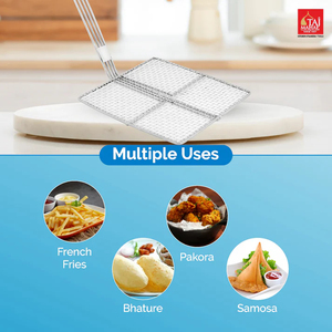 Commercial Kitchen Tools Stainless Steel Deep French Fries <b>Strainer</b> for Deep Fryer Frying Scoop with Long Handle - Product Image 6
