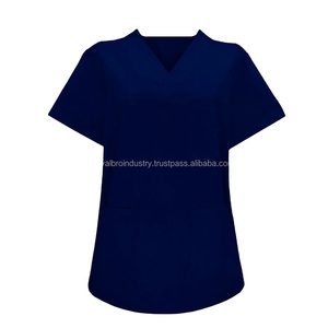 Nouveaux hauts de travail pour femmes médecins et dentistes, col en V, tissu tissé, respirant, confortable, uniformes d'hôpital, XS-XXL - Product Image 4