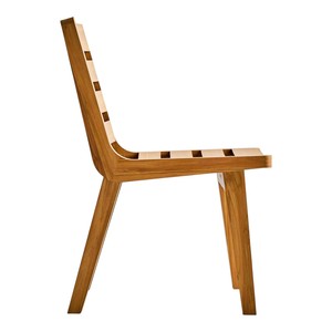 Silla de Comedor Moderna y Sostenible de Madera de Teca con Listones, Silla Ergonómica de Madera Maciza para Restaurante, para Uso en Interiores, Exteriores, Jardín y Patio - Product Image 5