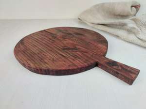 Planche à découper ronde en bois massif, style rustique vintage, pour décoration de ferme, intérieur de maison, café, ou comme cadeau - Product Image 4