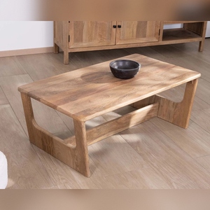 Table basse minimaliste Vandana Golden Tone en bois de manguier naturel, 110 cm - Product Image 3
