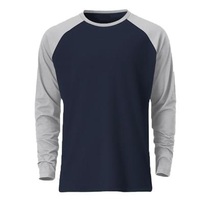 Meilleure Offre – T-shirts Décontractés à Manches Longues Raglan Personnalisés de Haute Qualité en Coton avec Impression Sérigraphique, Col Côtelé, Toutes Tailles, pour Hommes
