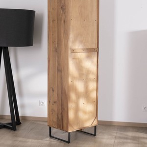 Colonne en verre de style industriel Vandana Royal Grain en acacia Baltik avec verre teinté brun - Product Image 5