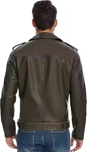 Chaqueta de Cuero Genuino para Hombre, Nueva Llegada, Chaqueta de Motociclista de Piel Vacuna Premium, Corte Ajustado, Prenda Exterior a la Moda - Product Image 2