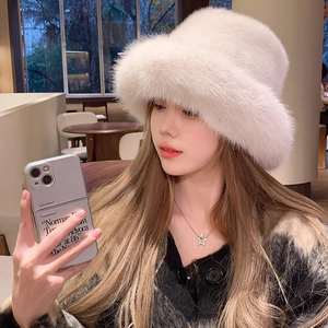 SIDDIQUI HOSINEX Nuevo Sombrero de Pescador de Piel Sintética para Mujer 2024, Laminado, Casual, de Felpa, Teñido sin Costuras, con Lazo, Cálido para Invierno, Venta al por Mayor - Product Image 5