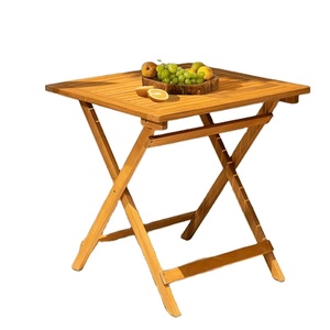 Table à manger carrée durable en bois d'acacia Design traditionnel portable pour une utilisation intérieure et extérieure pour les hôtels et les villas Fabriqué au Vietnam - Product Image 1