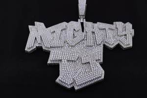 Colgante Personalizado de Plata de Ley 925 con Moissanita, Corte Brillante Redondo, Chapado en Rodio/Oro, con Inicial o Nombre, Regalo de Lujo - Product Image 5