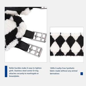 Women's Black White Diamond Pattern <b>Half</b> <b>Chaps</b> with Buckle Closure English Riding Equestrian Gear - Product Image 3