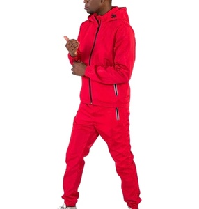 ชุดวอร์มแฟชั่นใหม่สำหรับฤดูร้อน ผ้าไนลอน 2 ชิ้น ชุดออกกำลังกายแบบมีฮู้ด ซิปสะท้อนแสง กันน้ำ กันลม - Product Image 2