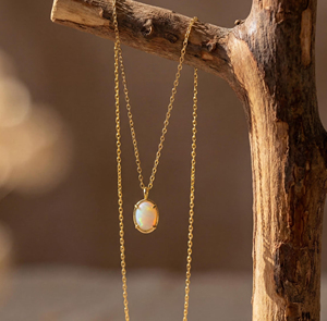 Natural Ethiopian <b>Opal</b> Oval 10x14mm 18K Gold Plated 925 Silver Prong Set Smooth Gemstone Christian <b>Pendant</b> Necklace Fine Jewelry - Product Image 3