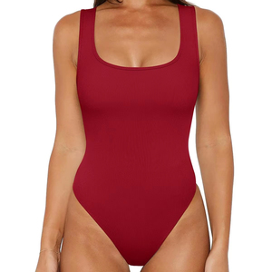 ชุดกระชับสัดส่วนพลัสไซส์ ระบายอากาศได้ดี บอดี้สูทแบบร่อง ช่วยเก็บหน้าท้อง คอกว้าง แขนกุด กระชับรูปร่าง เสื้อทรงพื้นฐาน - Product Image 1