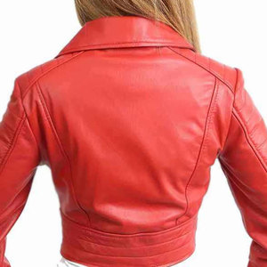 Wholesale Stylish Women Crop Fashion Leather Jackets Custom Printing Logo Women Crop Fashion Leather Jackets - Product Image 5