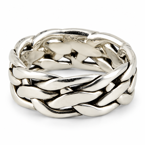 Anillos de Plata de Ley 925 con Diseño de Cadena Oxidada, Estilo Bohemio, con Incrustaciones de Piedras Preciosas, Joyería Unisex para Mujer - Product Image 1