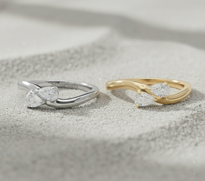 Anillo de Oro Rosa con Dos Piedras y Diamantes Cultivados en Laboratorio de 0.30 CTW para Boda de Lujo Certificada - Product Image 4