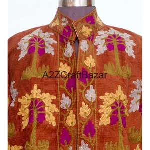 Chaqueta Cotrise Bordada a Mano con Diseño Vintage, Ecológica, Transpirable, de Secado Rápido, con Forro de Algodón y Cuello Mandarín - Product Image 3