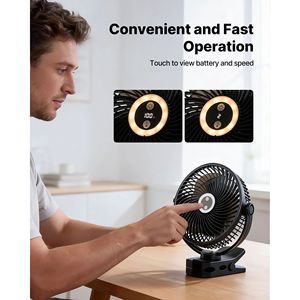 Ventilatore Portatile a Clip con Luce, Ricaricabile USB, 3 Velocità e Flusso d'Aria Potente, Design Robusto e Indossabile - Product Image 6