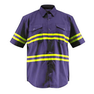 Hi VIS เสื้อทำงานสะท้อนแสงแขนครึ่งระดับพรีเมียมสีกรมท่าขนาดเล็กสีกรมท่ามองเห็นได้ชัดเจน - Product Image 1