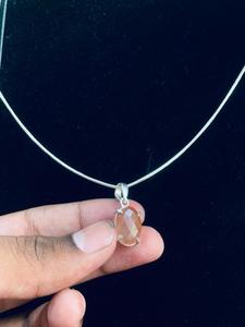 Collar de plata alemana hecho a mano con gemas de la mejor calidad y bajo precio, con diseño de serpiente y gema ovalada marrón para mujer. - Product Image 4