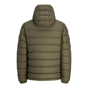 Daizen Star Men's Hooded Puffer Jacket Zipper Closure Waterproof Winter Casual Windproof Solid Color Front Logo Canvas Thick - Product Image 2