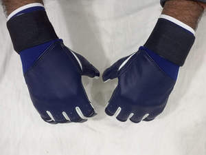 High Quality Leather Lightweight Baseball Batting Gloves <b>Hook</b> Loop Closure Custom Logo Full Finger Hand Unisex - Product Image 6