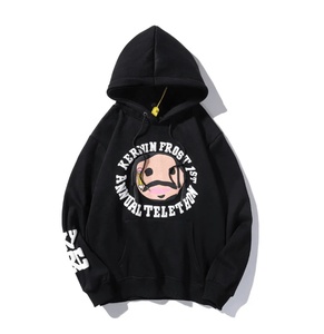 Sweat à capuche avec chaîne de conception personnalisée 100% coton imprimé sweat à capuche épais épaule tombante surdimensionné polaire sweats à capuche unisexe - Product Image 2