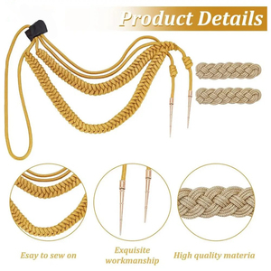 Aiguillette de garde de sécurité, cordon d'épaule pour uniforme, accessoires d'uniforme, couleur personnalisée, cordon d'épaule cérémoniel - Product Image 3