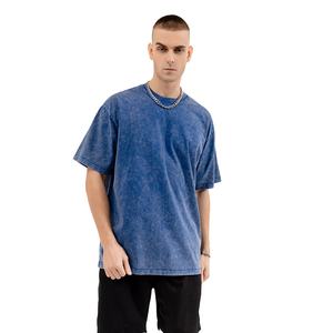 เสื้อยืดผู้ชายไซส์ใหญ่พิเศษซักเสื้อผ้าแนวสตรีทแวร์ผ้าคอตตอนซักเป็นกรดเสื้อยืดวินเทจเฮฟวี่เวท - Product Image 1