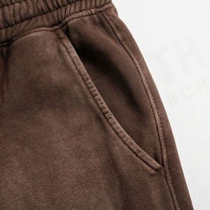 Pantalones Cortos Deportivos de Baloncesto para Hombre, Estilo Urbano, Holgados, de Algodón Pesado, con Lavado Vintage, Tipo Jogger Cargo, con Cintura Elástica - Product Image 5