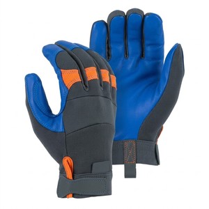 Reflective Style Safety <b>Gloves</b> High Visibility Synthetic Leather Palm Breathable Spandex Back Work <b>Gloves</b> Europe Trend - Product Image 4