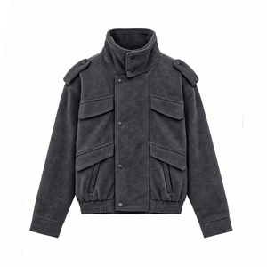 Veste décontractée pour femmes, vêtements d'extérieur chauds pour l'hiver, couleur unie, manches longues, veste décontractée avec logo personnalisé, plusieurs poches pour femmes - Product Image 4