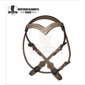 Western Blankets <b>House</b> Super Export Quality Comfortable Racing Horse Headstall Bridle Breast Collar Set Cow Leather for Horse - Product Image 6