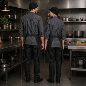 Uniforme de Chef de Restaurante, Conjunto Completo de 4 Piezas, Antipilling, Transpirable, Ropa de Trabajo de Mezclilla para Cocina - Product Image 2