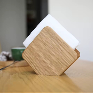 High Quality Handmade Eco-Friendly Modern <b>Square</b> Natural Solid <b>Wooden</b> Napkin Holder Customized Width Kitchen Dining Table Hotel - Product Image 1