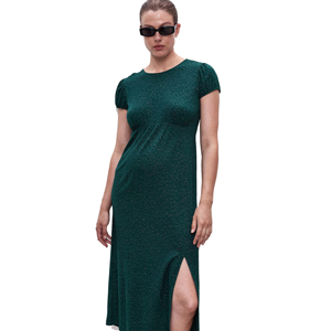 Wholesale Maternity Short Cap Sleeve Dress With Slit For Pregnant Women - Product Image 3