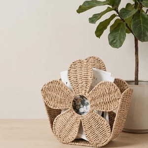 Nordic Style <b>Flower</b> Shaped Magazine <b>Basket</b> Desktop Organizer Woven Paper Rope Storage <b>Baskets</b> <b>for</b> Multi-Purpose made in Vietnam - Product Image 6