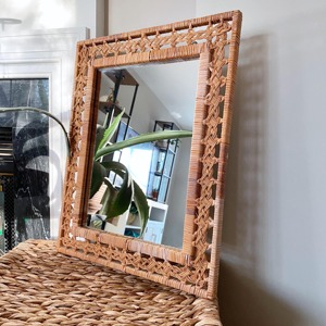 Designer Rattan <b>Frame</b> <b>Mirror</b> For Bathroom <b>Mirror</b> Living Room Dry Area Styling And Daily Use Wall <b>Mirror</b> Wholesale From India - Product Image 2