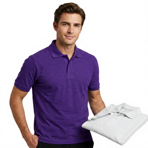 Camiseta de Manga Corta para Hombre, Color Morado, Estilo Casual, Tejido de Algodón Transpirable, Corte Regular, Antiarrugas, Diseño con Flecos, Marca ROLEIN - Product Image 3