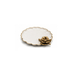 Antique Nickel Floral Serving <b>Tray</b> <b>Decorative</b> Residential Use - Product Image 5