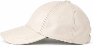 Custom Logo Barely-Beige Leather Baseball <b>Cap</b> Blank Premium Sheepskin Dad <b>Cap</b> Low MOQ Wholesale Luxury Headwear - Product Image 2