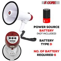 Mégaphone portable 50W avec enregistrement USB, batterie rechargeable intégrée, alimentation au lithium, support pour guidon