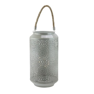 Linterna verde con asa de cuerda para decoración del hogar, decoración de bodas, accesorios de jardín, linterna decorativa para el hogar - Product Image 1