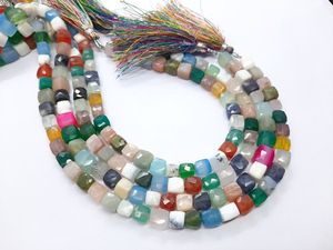AAA Natural Mix Semi Precious Faceted Cube Beads 6-6.5 MM Disco <b>Gemstone</b> Cube Beads 9 Inch 3D Faceted Mix Cube Beads For Jewelry - Product Image 5