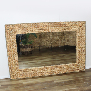 Artex Dong Thap Vietnam Rustic Handmade Water Hyacinth <b>Rectangular</b> Wall <b>Mirror</b> for Home Decor - Product Image 5