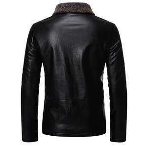 Veste en cuir véritable style motard, écologique, séchage rapide, col montant, hiver, artisanat haut de gamme, durable, imperméable - Product Image 4