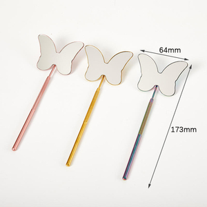 Miroir cosmétique pour extensions de cils, en acier inoxydable plaqué or, grande surface de visualisation, pour inspection de greffe de cils, à fixer au mur - Product Image 6