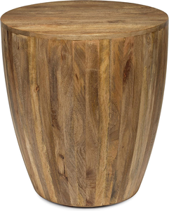 Handmade Mango <b>Wood</b> Drum Coffee <b>Table</b> <b>Round</b> Wooden Accent <b>Table</b> for Living Room Office <b>Dining</b> Room Rustic Home Furniture - Product Image 1