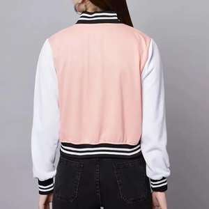 Chaqueta Varsity de Béisbol para Mujer, Personalizada, de Manga Larga, Transpirable, con Estampado Flocado, Tendencia 2026, Venta al Por Mayor - Product Image 5